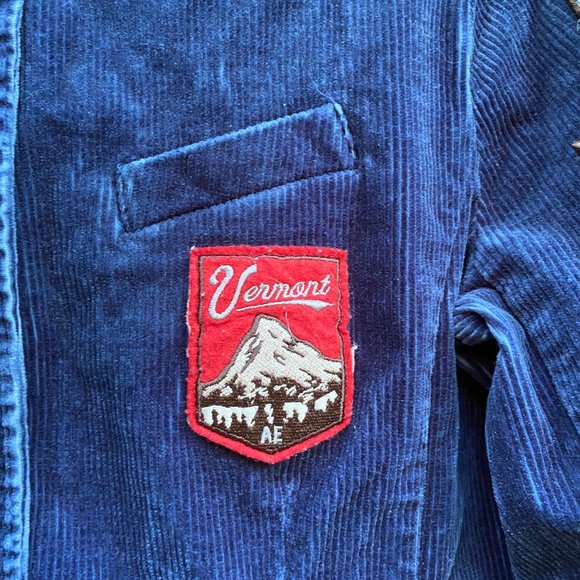 AMERICAN EAGLE OUTFITTERS Blue Corduroy Elbow Patch Shacket Blazer Size S - Picture 5 of 10